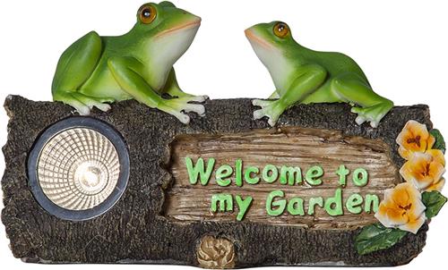 Star Trading Solar decoratielicht Frogy, LED, buiten, tuinbord met kikkers, schemersensor, warm wit, 24 cm