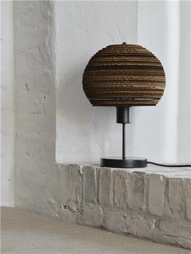 LEDVANCE tafellamp Decor Cardboard Ball bruin van golfkarton, lichtgewicht, E27, 260 mm diameter, lampenkap van gerecycled materiaal, duurzaam dankzij vervangbare lichtbron, eenvoudig te installeren