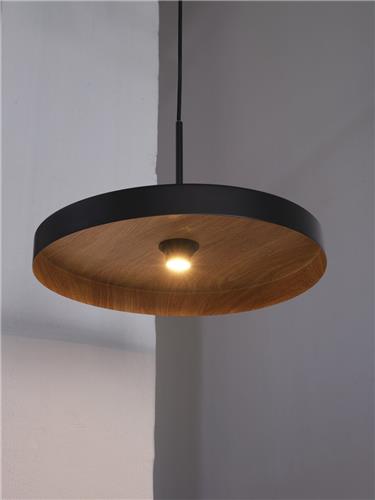 LEDVANCE Decor Plate Pendant E27 Black Wood Decor