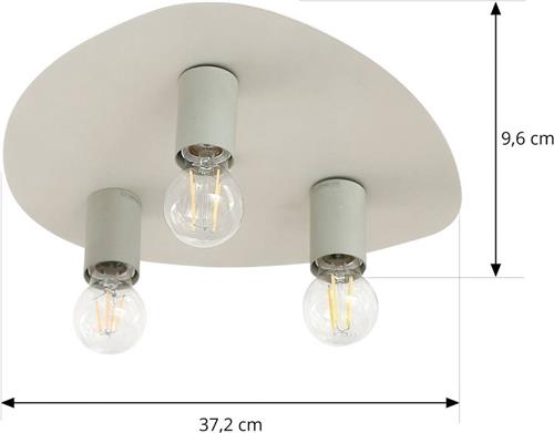 Lindby - plafondlamp - 3lichts - IJzer - H: 9.6 cm - E27 - beige, ijsgroen