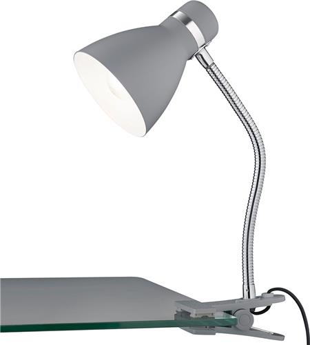 LED Klemlamp - Trion Sora - E27 Fitting - Titaan - Metaal