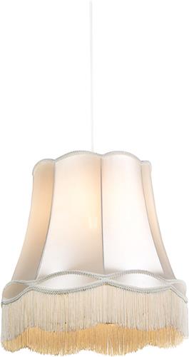 QAZQA Granny - Retro Hanglamp - 1 lichts - Ø 450 mm - Crème - Woonkamer | Slaapkamer | Keuken