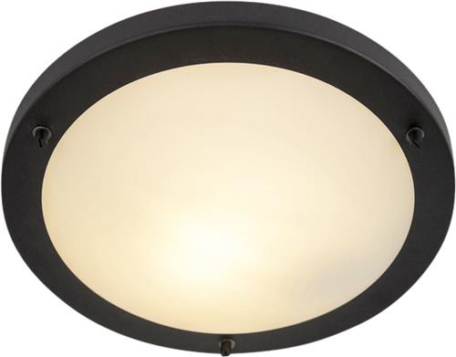 QAZQA yuma - Moderne Plafondlamp voor buiten - 1 lichts - Ø 310 mm - Zwart - Buitenverlichting