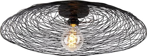 QAZQA glan - Oosterse Plafondlamp - 1 lichts - Ø 600 mm - Zwart - Woonkamer | Slaapkamer | Keuken