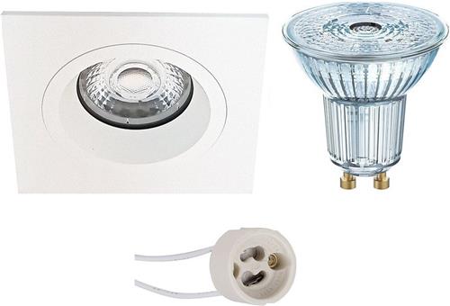 LED Spot Set - OSRAM Parathom PAR16 940 36D - Pragmi Rodos Pro - GU10 Fitting - Dimbaar - Inbouw Vierkant - Mat Wit - 5.5W - Natuurlijk Wit 4000K - 93mm