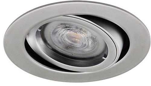 Platte inbouwspot Dillon -Rond Chrome -Extra Warm Wit -Dimbaar -3.7W -RTM Lighting LED