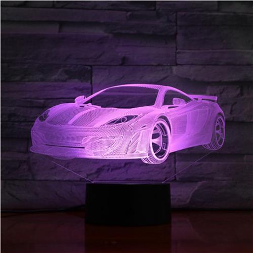 3D Led Lamp Met Gravering - RGB 7 Kleuren - Auto
