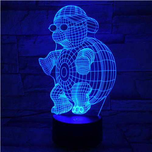 3D Led Lamp Met Gravering - RGB 7 Kleuren - Schildpad