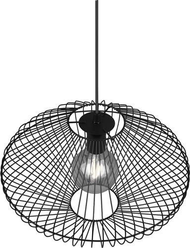 LED Hanglamp - Hangverlichting - Trion Caboli - E27 Fitting - Rond - Mat Zwart - Aluminium