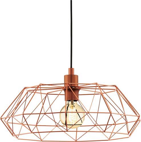 EGLO Vintage Carlton 2 - Hanglamp - 1 Lichts -  Ø455 mm. - Koper - Zwart