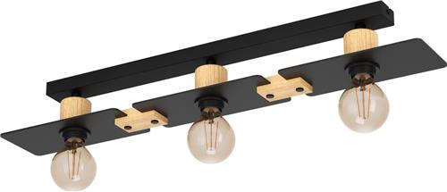 EGLO Bramerton Plafondlamp - E27 - 81 cm - Zwart/Bruin