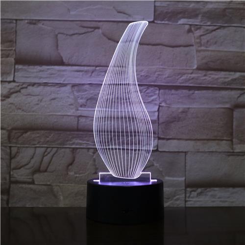 3D Led Lamp Met Gravering - RGB 7 Kleuren - Vaas
