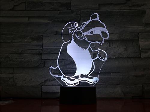 3D Led Lamp Met Gravering - RGB 7 Kleuren - Stinkdier