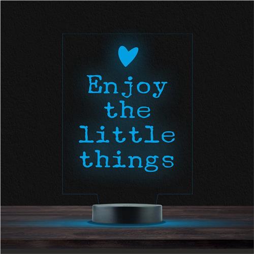 Led Lamp Met Gravering - RGB 7 Kleuren - Enjoy The Little Things