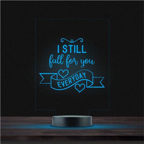 Led Lamp Met Gravering - RGB 7 Kleuren - I Still Fall For You