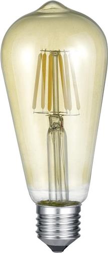 LED Lamp - Filament - Trion Kalon - E27 Fitting - 6W - Warm Wit 2700K - Amber - Aluminium