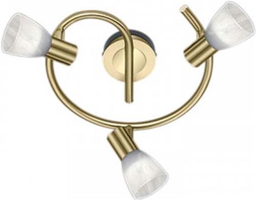 LED Plafondspot - Trion Levino - E14 Fitting - Warm Wit 3000K - 3-lichts - Rond - Mat Goud - Aluminium