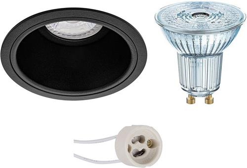LED Spot Set - OSRAM Parathom PAR16 940 36D - Proma Minko Pro - GU10 Fitting - Dimbaar - Inbouw Rond - Mat Zwart - 3.7W - Natuurlijk Wit 4000K - Verdiept - Ø90mm