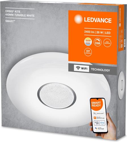 LEDVANCE Armatuur: voor plafond, SMART+ instelbaar wit / 24 W, 22-24- V, stralingshoek: 11-, instelbaar wit, 3-65- K, body materiaal: polymethylmethacrylate (pmma, IP2-