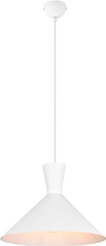 LED Hanglamp - Trion Ewomi - E27 Fitting - 1-lichts - Rond - Mat Wit - Aluminium - Ø35cm