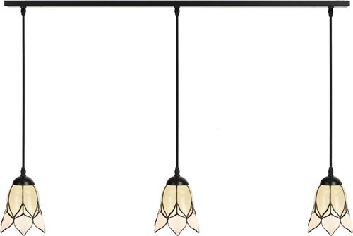 Art Deco Trade - 3 x Tiffany Lovely Flower White aan plafondbalk