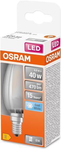 OSRAM 4058075437128 LED-lamp Energielabel E (A - G) E14 Kaars 4 W = 40 W Koudwit (Ø x l) 35 mm x 100 mm 1 stuk(s)