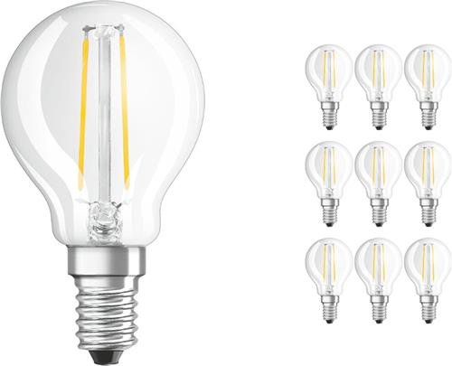 Voordeelpak 10x Ledvance CLASSIC LED E14 Peer Filament Helder 2.5W 250lm - 827 Zeer Warm Wit | Vervangt 25W