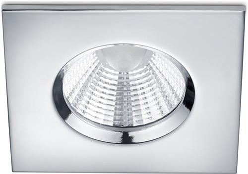 LED Spot - Inbouwspot - Trion Zagrona - 5W - Waterdicht IP65 - Dimbaar - Warm Wit 3000K - Glans Chroom - Aluminium - Vierkant