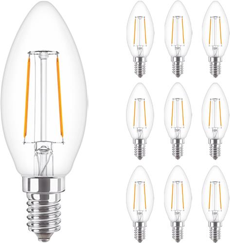 Voordeelpak 10x Philips Corepro LEDcandle E14 B35 2W 827 Helder - Vervangt 25W