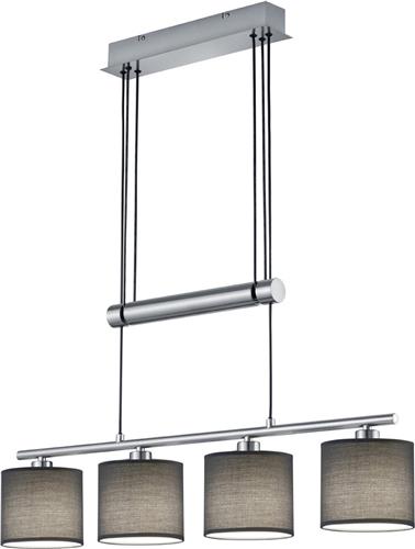 LED Hanglamp - Trion Gorino - E14 Fitting - 4-lichts - Rechthoek - Mat Grijs - Aluminium