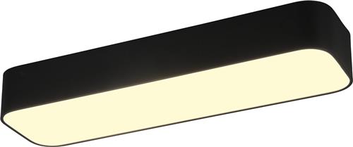 LED Plafondlamp - Plafondverlichting - Trion Astinto - 21W - Aanpasbare Kleur - Dimbaar - Rechthoek - Mat Zwart - Aluminium