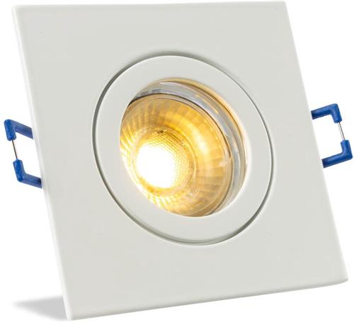 IP44 LED Inbouwspot Georgia - badkamer of buiten - Vierkante spot - Wit - Extra Warm Wit - 2700K - 2.7 Watt - Philips