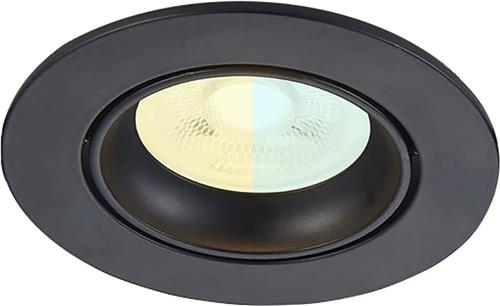 Inbouwspot Menno met Philips HUE White Ambiance - inbouwspot - Zwart - Voor binnen / woonkamer / keuken / slaapkamer - IP20 - GU10 - Buitendiameter: 85MM - boorgat: 70-76MM - min. Inbouwdiepte: 70MM