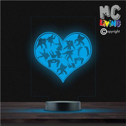 Led Lamp Met Gravering - RGB 7 Kleuren - Hart