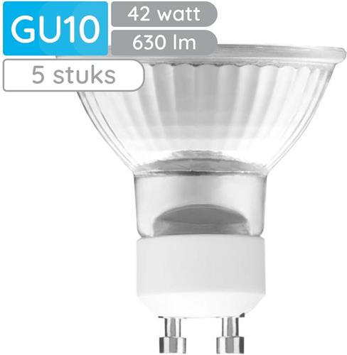 Modee GU10 Halogeen Lamp Dimbaar 42W ECO - 630lm - 2700K - Warm Wit - ECO Halogeen Spot - 5 stuk