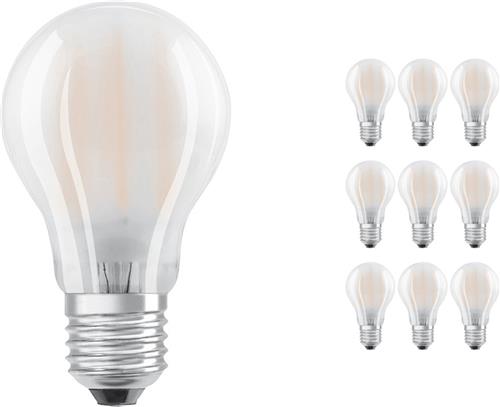 Voordeelpak 10x Ledvance CLASSIC LED E27 Peer Filament Mat 4.8W 470lm - 827 Zeer Warm Wit | Dimbaar - Vervangt 40W