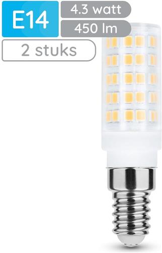 Modee LED Buislamp E14 - 4.3W 6000K 450lm 230V - LED Afzuigkaplamp - Daglicht Wit - 2 stuks
