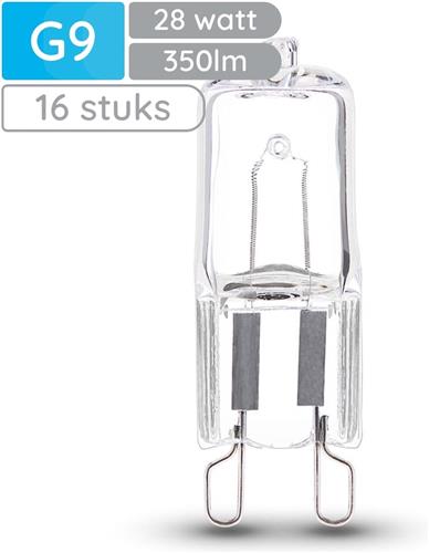 Modee Halogeen lamp G9 - 28W 2700K 350 LM 230V - Halogeen Lamp insteek - Warm Wit - 16 stuks