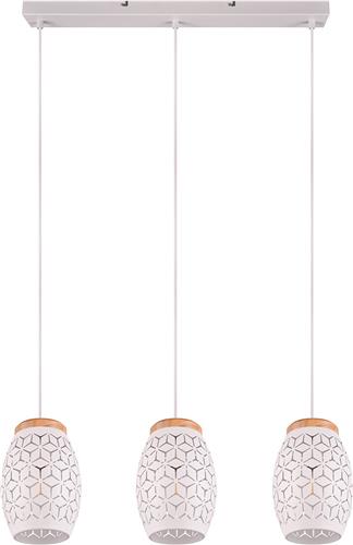 LED Hanglamp - Torna Dabi - E27 Fitting - 3-lichts - Mat Wit - Metaal