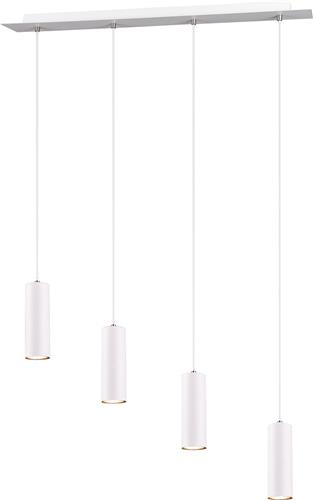 LED Hanglamp - Torna Mary - GU10 Fitting - 4-lichts - Rechthoek - Mat Wit - Aluminium