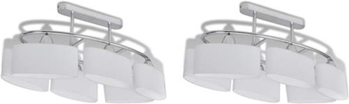 vidaXL Plafondlamp met ellipsvormige glazen kappen 2 st E14