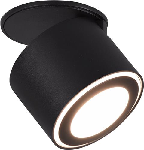 LED Plafondspot - Torna Tarus - 4W - Warm Wit 3000K - 1-lichts - Rond - Mat Zwart - Aluminium