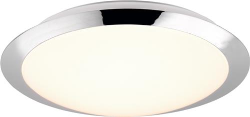 LED Plafondlamp - Badkamerlamp - Trion Hambert - 12W - Natuurlijk Wit 4000K - Spatwaterdicht IP44 - Rond - Mat Chroom - Kunststof