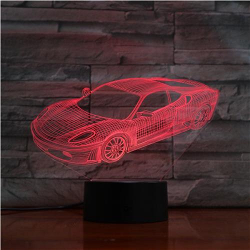 3D Led Lamp Met Gravering - RGB 7 Kleuren - Auto