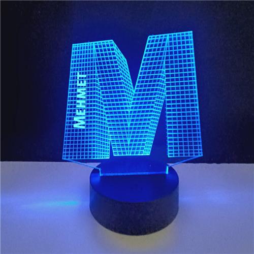 3D LED Lamp - Letter Met Naam - Mehmet