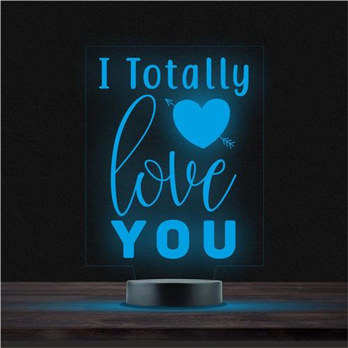 Led Lamp Met Gravering - RGB 7 Kleuren - I Totally Love You