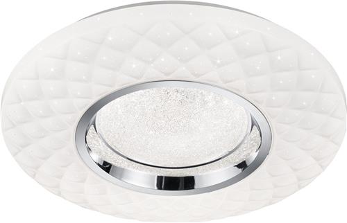 LED Plafondlamp - Torna Magum - 22W - Aanpasbare Kleur - Dimbaar - Afstandsbediening - Sterlicht - Rond - Mat Wit - Kunststof