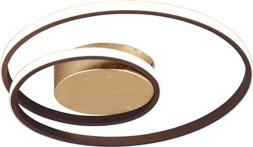 LED Plafondlamp - Plafondverlichting - Torna Zilab - 22W - Warm Wit 3000K - Dimbaar - Rond - Roestkleur - Aluminium