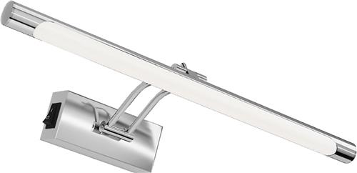 LED Schilderijlamp - Spiegellamp - Brinton Sarin - 8W 700lm - Natuurlijk Wit 4000K - Kantelbaar - Rond - Chroom
