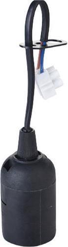 E27 Fitting/Houder - Verhuisfitting - Kunststof Zwart 15cm Draad
